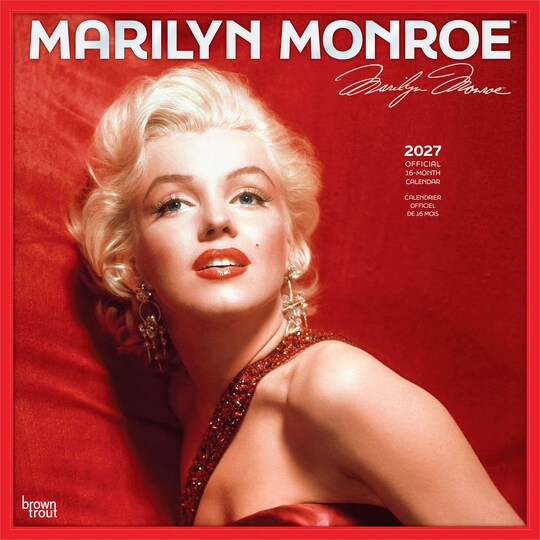 BrownTrout Canada; Marilyn Monroe OFFICIAL | 2027 12 x 24 Inch (Hanging) Monthly Square Wall Calendar | English/French Bilingual; Category:Wall Calendars; Image:1